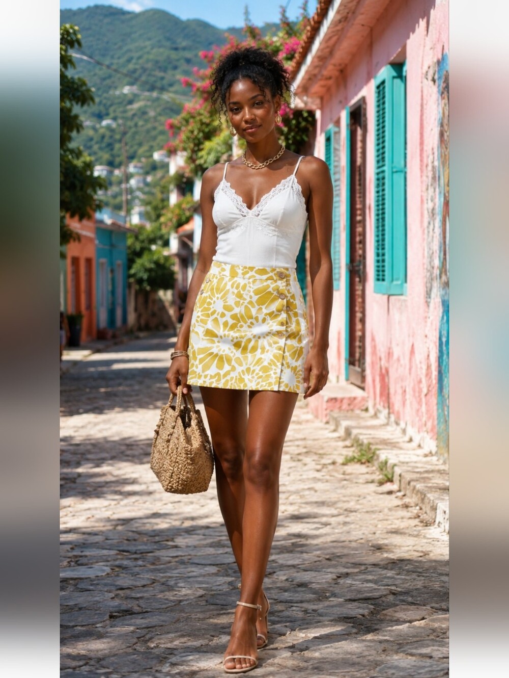 J.Crew Mustard & White Floral Mini Skirt | Size 2 | NWOT